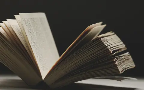 Un libro abierto revela páginas llenas de texto, evocando la sabiduría y las **frases en francés de la vida** que inspiran.