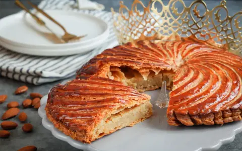 En Francia hay reyes magos, celebrados con esta deliciosa galette des rois, coronada con una dorada corona.